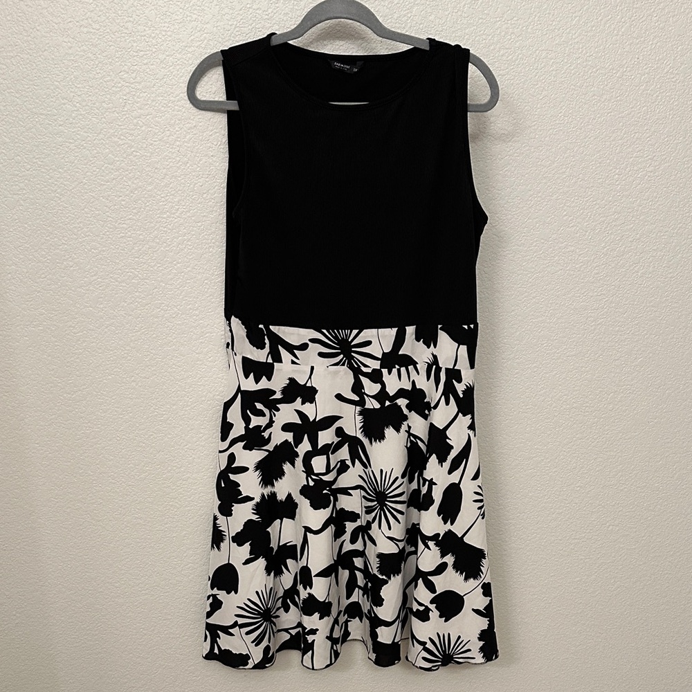SHEIN Black and White Midi Dress